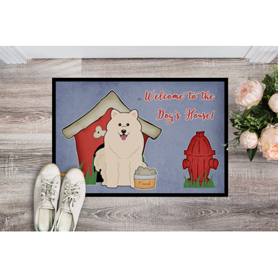Tapis d'extérieur antidérapant Rochelle Dog House Samoyed
