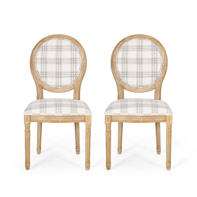 Jair 19.25'' H Upholstered Side Chair, Gray Plaid
