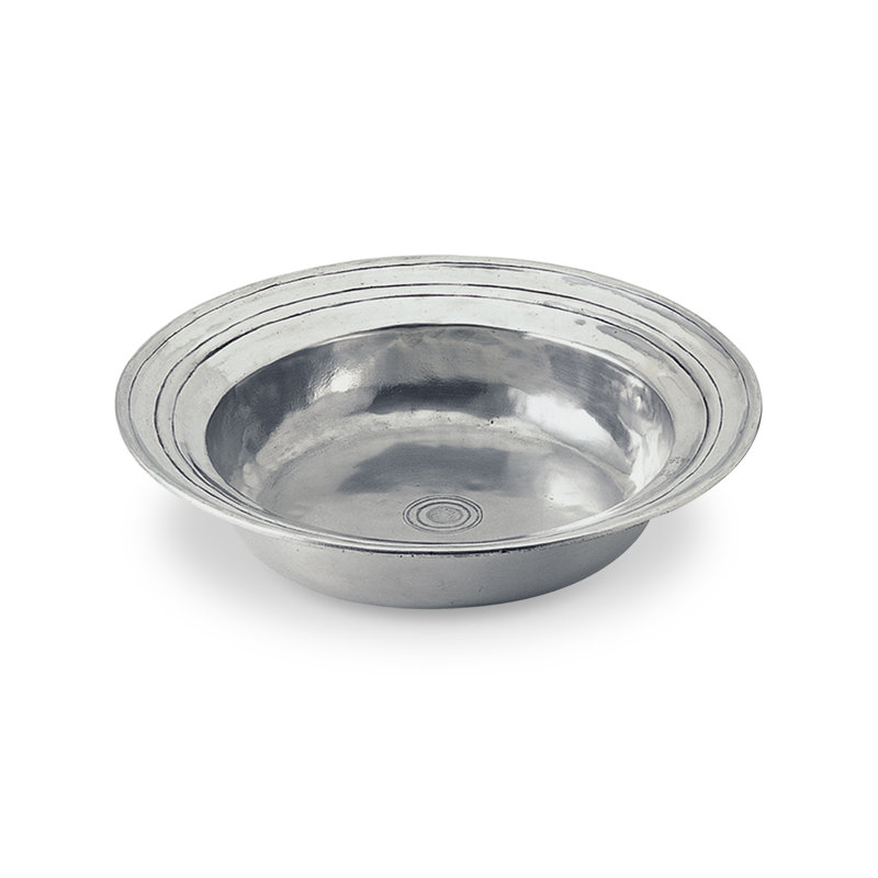 Round Incised Bowl, 2" H x 13.4" W x 13.4" D