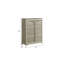 Commode à 5 tiroirs de style moderne Samantha en bois et poignées en miroir