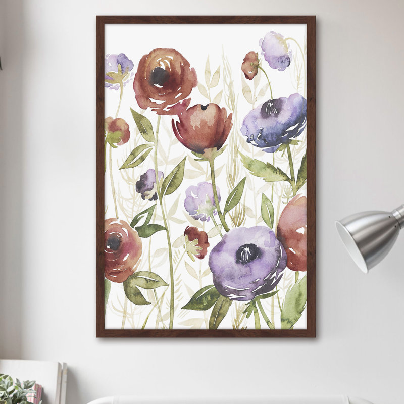 «Jeweltoned Blossoms I», reproduction encadrée, H 18 po x l 12 po x P 1,5 po