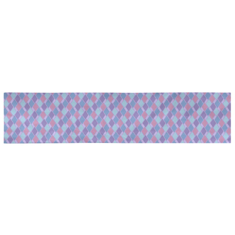 Chemin de table diamants rétro Avicia, Mauve / Bleu, 91,5 po x 17,5 po, Polyester