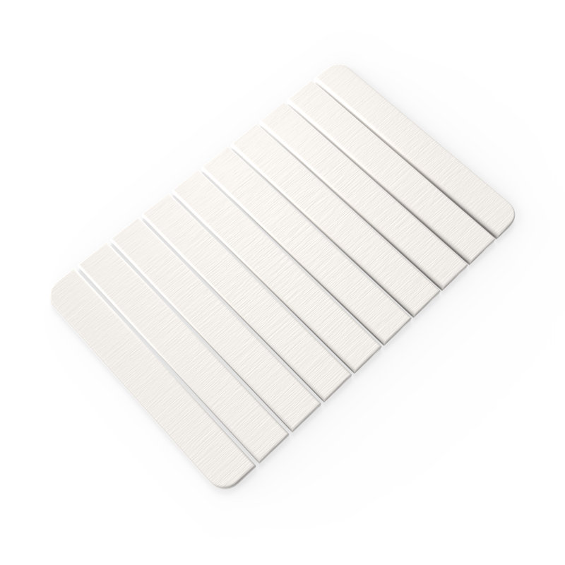 Diatomite Stone Bath Mat, Quick Drying Diatomaceous Earth - Natural White, Medium, Natural White, Medium 24" L x 15" W