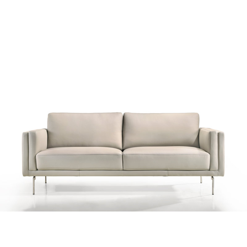 Canapé à accoudoirs carrés 86 po Chumy, Gris clair, Acier inoxydable brossé