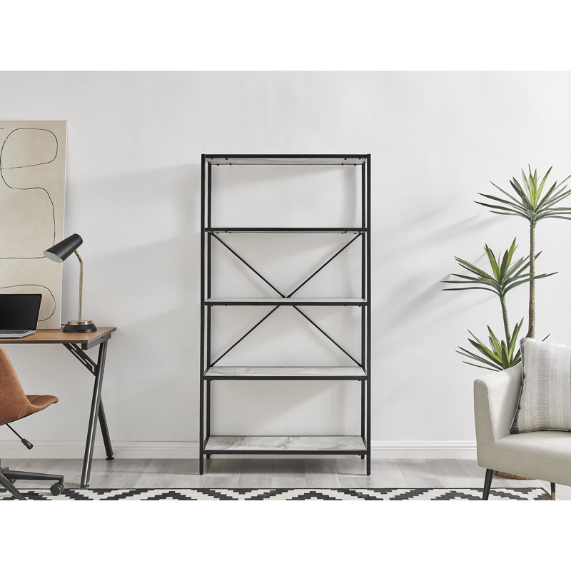 Alton Industrial Style 5 Shelf Box Shelving Unit - Melamine Scratch Resistant, White