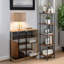 Aniwa 5 Tier Wooden Corner Bookcase Tall Bookshelf Storage Shelves Rustic Industrial Living Room