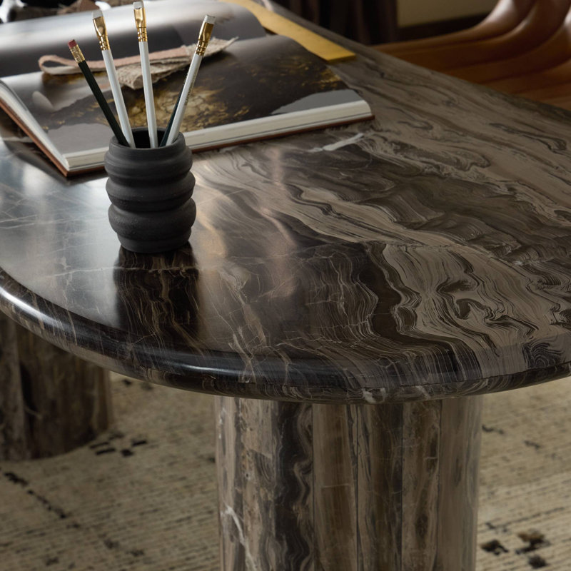 Ponce Desk-Rocky Brown Marble