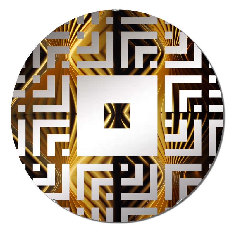 Miroir mural Op-Art Retro Gold, 23,6 po x 23,6 po