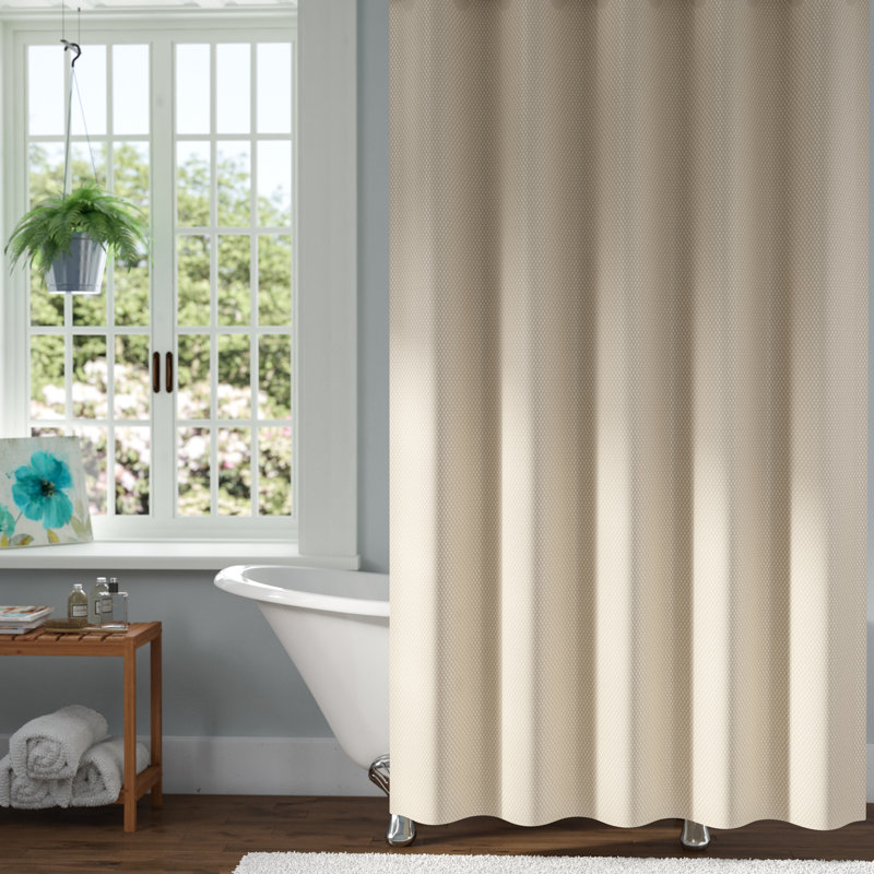 Rideau de douche en vinyle couleur unie Maplewood, Crème, H 75 po x l 70 po