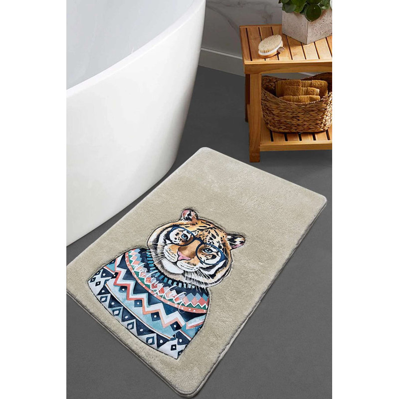 Luxurious Non-Slip Bathmat, Stone Color, 23.6 x 39.4 inches | 100% Polyester, 0.5-0.5 inches Pile Height | Machine Washable, Durable Dot Base, Soft & Comfortable, Perfect for Bathroom Decor & Safety