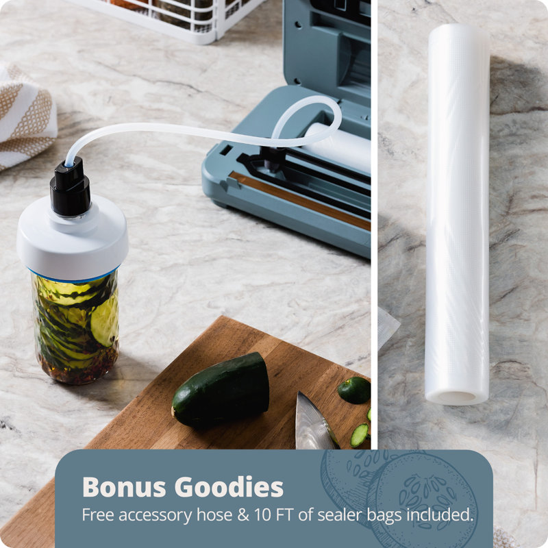 Greater Goods Vacuum Sealer - Versatile 4-in-1 Function, Vacuum Seal Bags Included, Ideal for Sous Vide and Bulk Cooking