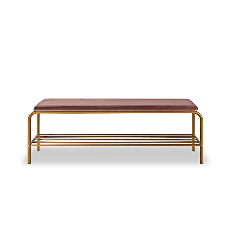 Banc en métal Shlok, Rose