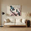Oiseaux, art mural oriental gris, pie-1578934327