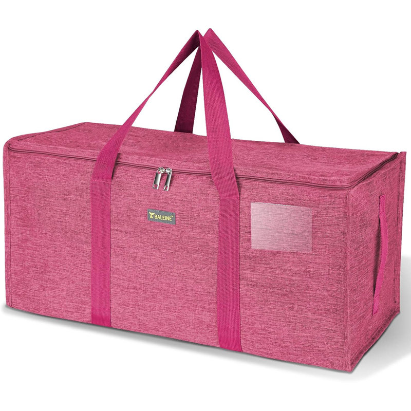 Extra Large Storage Tote with Zippers & Carrying Handles, Red