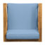 Fauteuil club de style Mid-Century à la mode, bois, coussins avec surface renversée d'aspect moderne, siège à eau, dossier et coussins