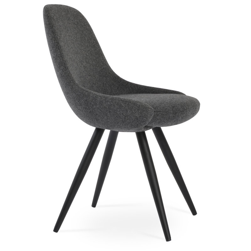 Gazel Star Dining Chair, Black Powder, Dark Gray