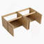 Meuble-lavabo mural 60 po avec double lavabo en résine, 4 portes à fermeture douce, chêne original, contreplaqué (KD-PACKING)