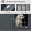 Cage pour chien, chenil d'intérieur pour animaux avec portes doubles, gris pour petits et moyens chiens, cage de table d'appoint en fil de fer, meubles