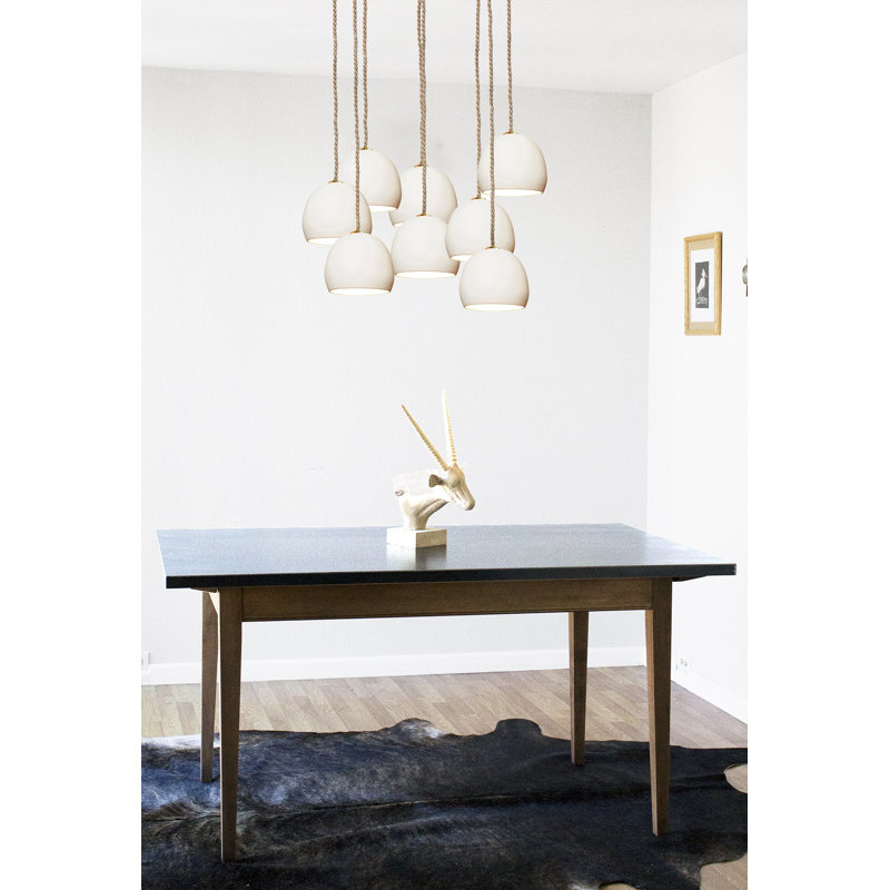 Clay 8 - Light Chandelier, White, 124" H, Brown
