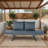 1 PCS Patio Wicker Side Foldable Bench