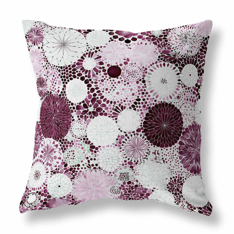 16" Square Pink and Purple Faux Suede Throw Pillow