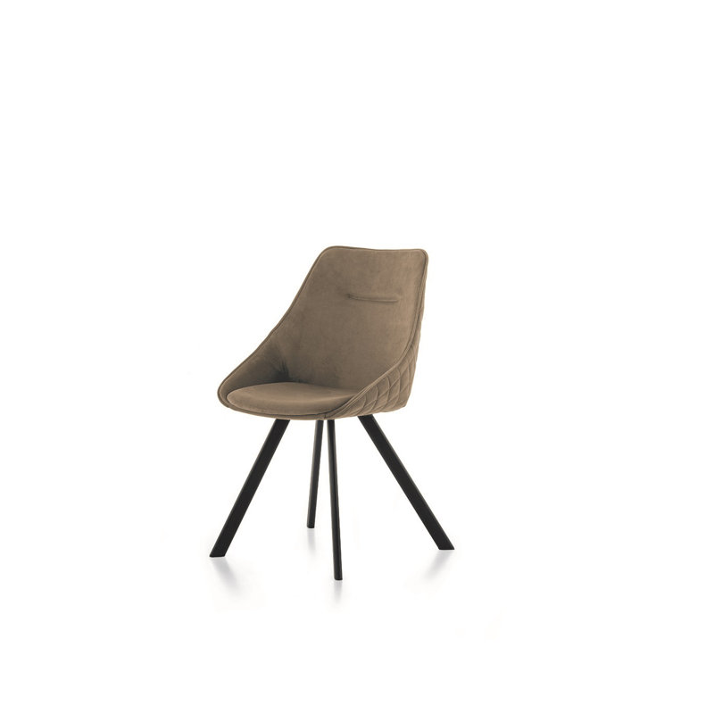 Pearsall 116.84cm H Upholstered Metal Side Chair, Turtle Dove, Graphite