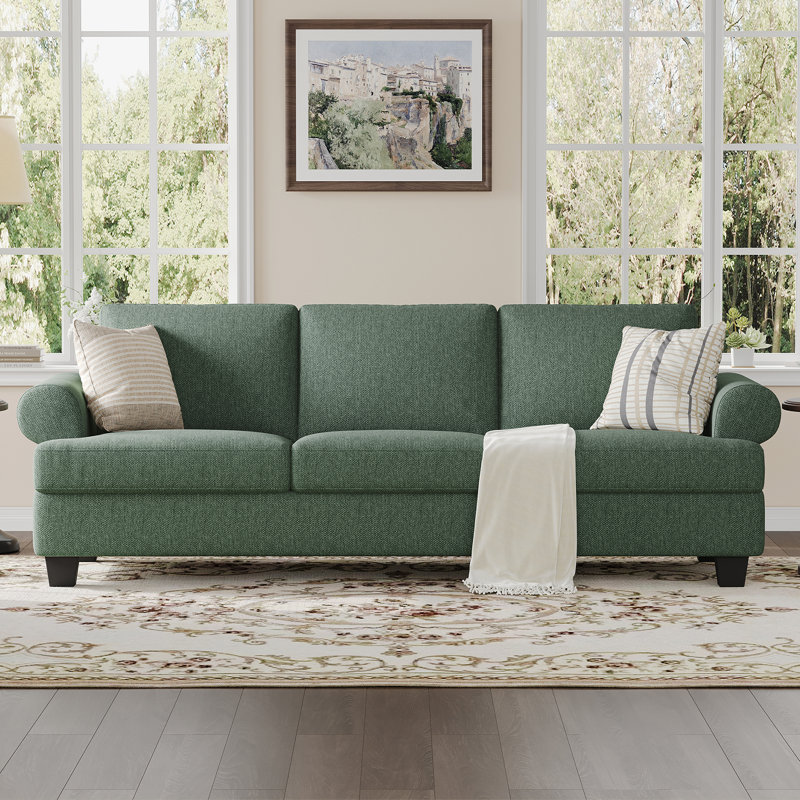 Canapé 91 po 3 places avec sièges profonds 91 po Lawson, Polyester vert