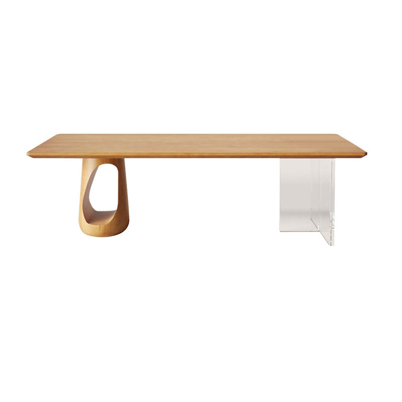 Bureau rectangulaire brun en bois massif, H 29,6 po x l 70,9 po x P 31,5 po