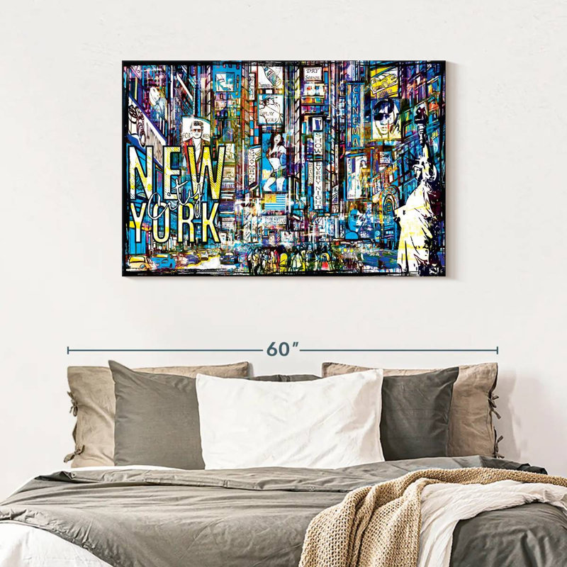 Illustration grunge de New York, H 30 po x l 45 po