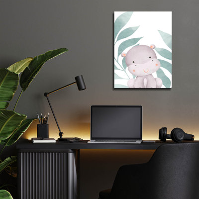 «Safari Baby Hippo» par Petals Prints Design, art mural en verre acrylique