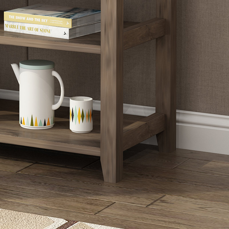 Nibbi 47" Console Table with Wood Frame and Legs, 3 Drawers and 2 Open Shelves Gray, Washed Brown