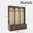 Farmhouse Wooden Style Hall Tree With Arched Design, Bench, 8 Retro Hooks, And 3 Drawers-720243827