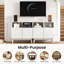 80cm Compact Small Sideboard, Ribbed Door Storage Cabinet-1616731772
