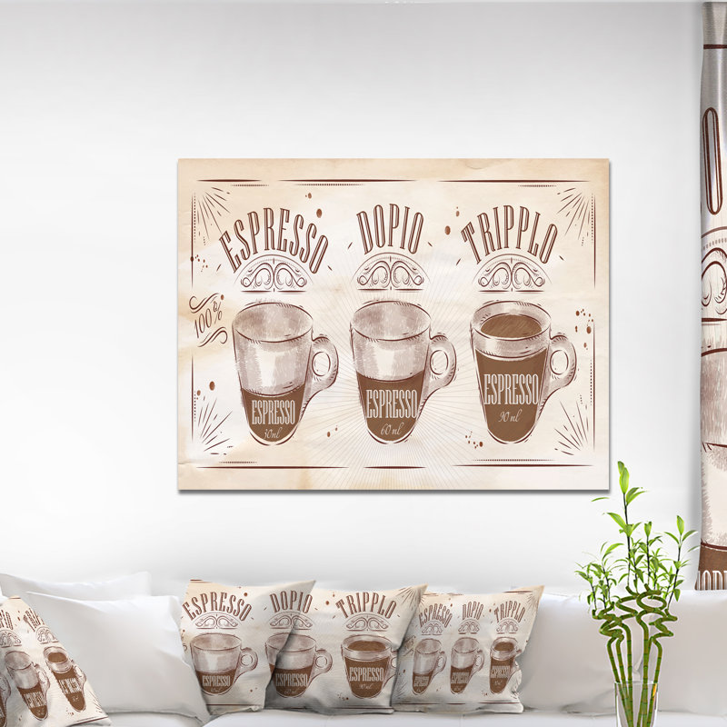 Espresso Kraf Brown - reproduction d'impression sur cercle métallique, H 30 po x l 40 po x P 1,5 po, Bois