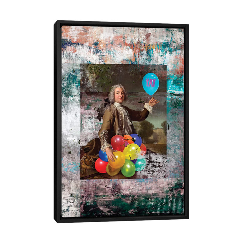 « yay », reproduction sur toile, H 48 po x l 32 po x P 1,5 po, Toile avec cadre noir, Pas de tapis