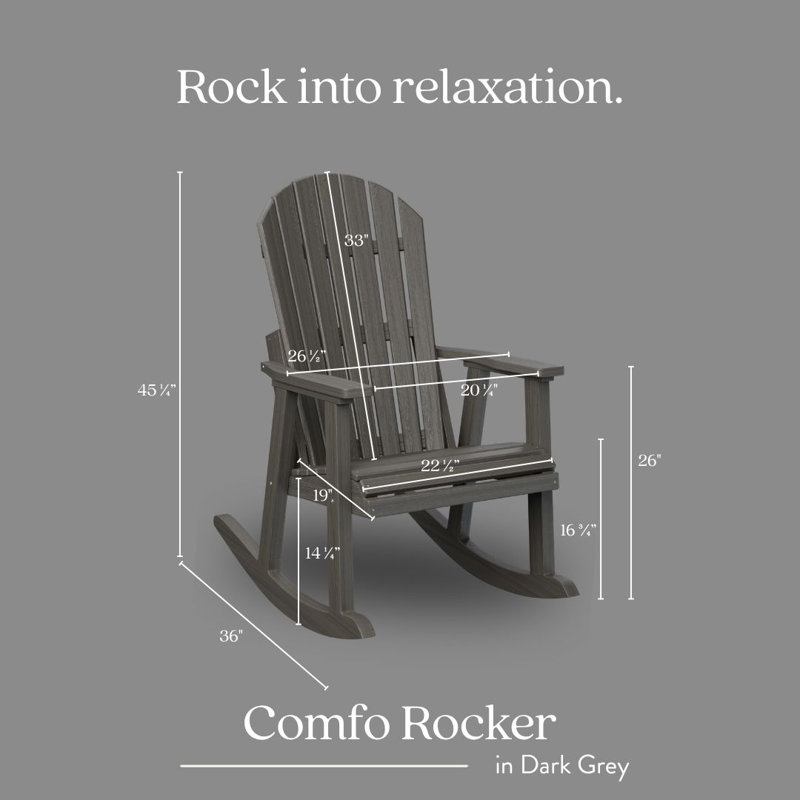 Comfo Back Outdoor Rocker Chair, Antique Mahogany