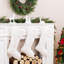 Chaussette de Noël en peluche texturée blanche 24 po L