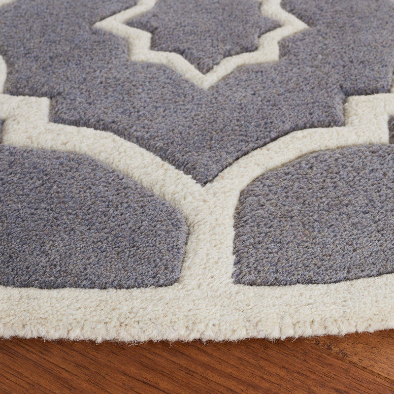 Carolene Hand Tufted Wool Geometric Rug, Round 3'