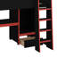 Lit mezzanine double avec bureau