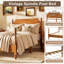 Structure de lit double en bois pleine grandeur avec tête de lit, lit plateforme antique, sans sommier, assemblage facile, noyer clair-780554846-780554841