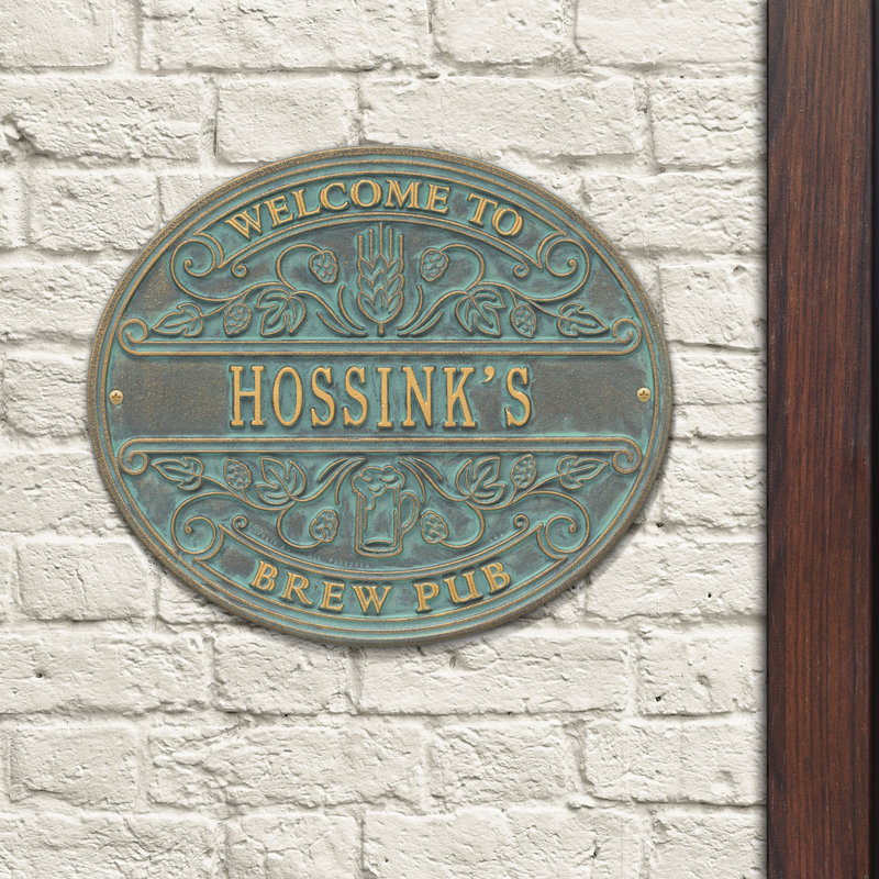 Brew Pub Welcome Wall Décor, Yes, Bronze Gold