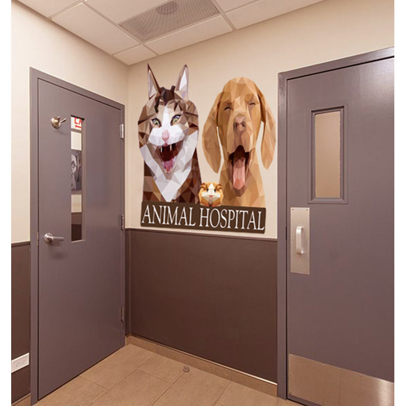 Adhésif décoratif animaux d’hôpital, H 46 po x l 50 po