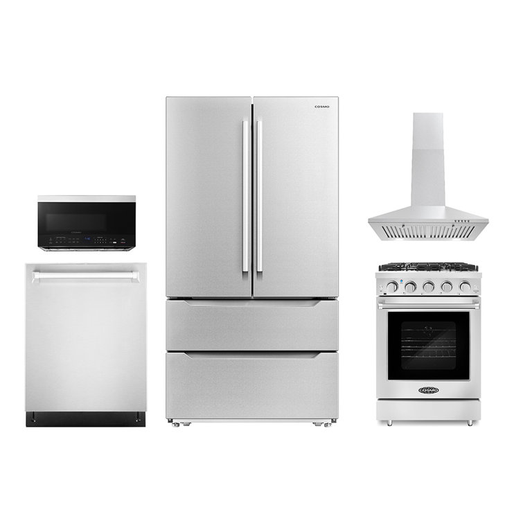 https://assets.wfcdn.com/im/62646035/resize-h755-w755%5Ecompr-r85/2065/206599496/Cosmo+5+Piece+Kitchen+Appliance+Package+with+French+Door+Refrigerator+%2C+23.80%27%27+Gas+Freestanding+Range+%2C+Built-In+Dishwasher+%2C+Over-the-Range+Microwave+%2C+and+Wall+Mount+Range+Hood.jpg
