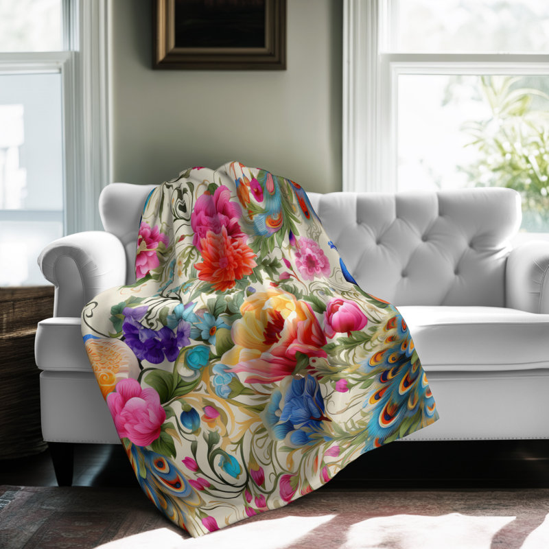 Couverture Bloomed Peacock Ensemble, Lit simple