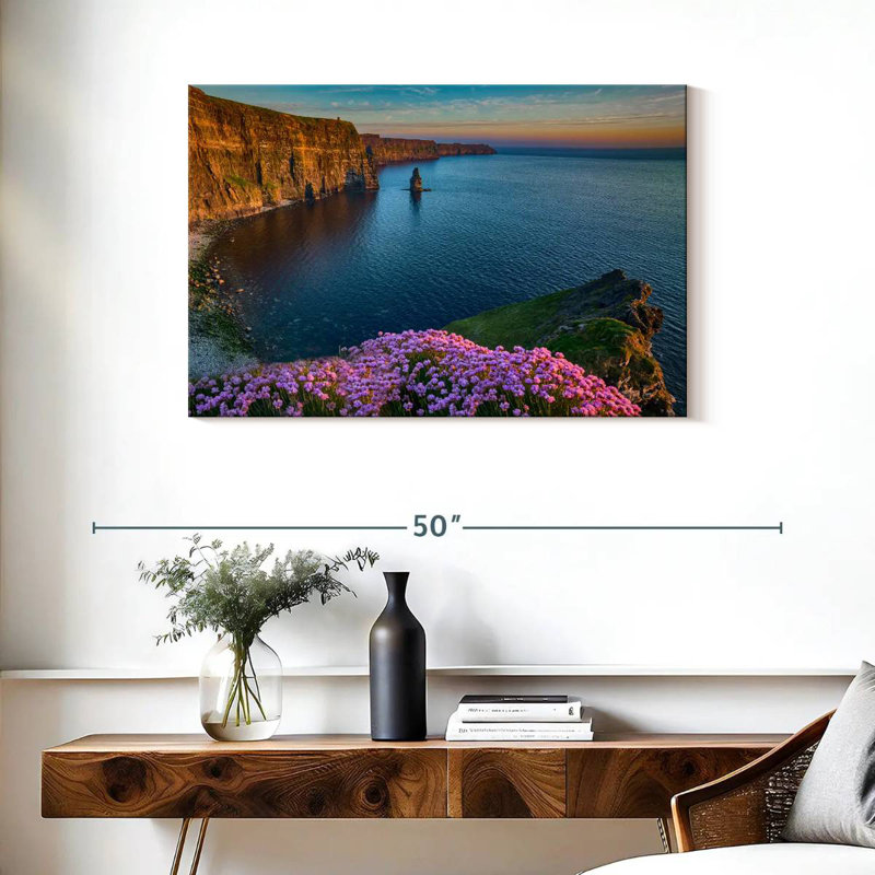 Ravi, vue panoramique sur les falaises de Moher, H 24 po x l 36 po