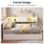 Lit d'angle double avec rangement hydraulique, lit de jour double avec bibliothèque et station de charge, cadre de lit de rangement relevable avec tête de lit tapissier et lumières à DEL, lit plateforme avec rangement en métal, blanc-1652442940-1657827189