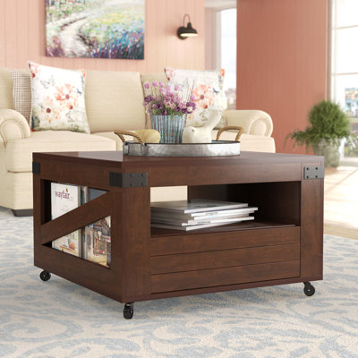 Wheel Coffee Table with Storage
