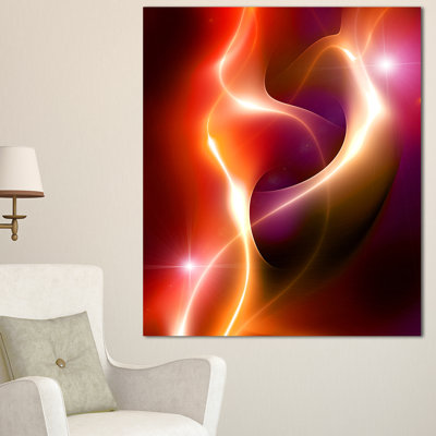 « abstract warm red fractal design », impression sur toile tendue