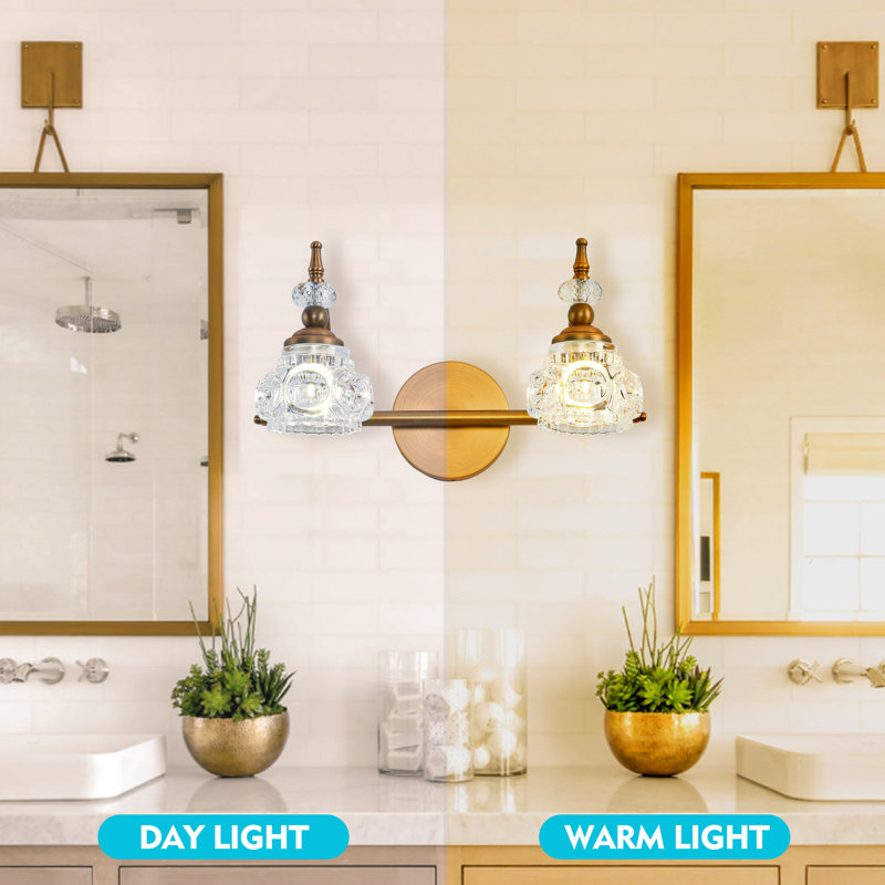 Jamicah 2 - Light Dimmable Bath Sconce, Golden