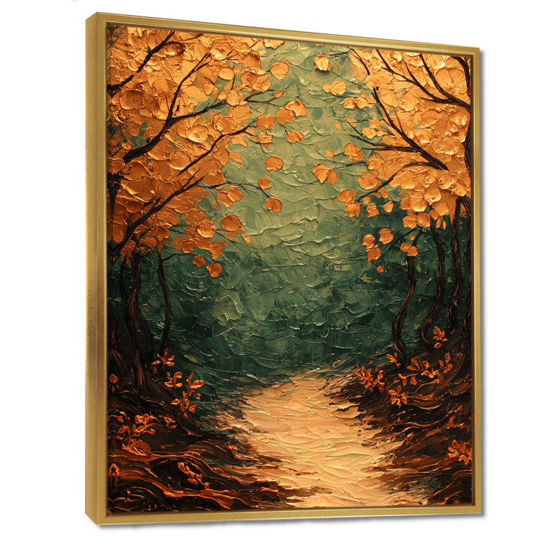 Geovani, feuilles, forêt brune, tranquillité I - feuilles, art mural, H 44 po x l 34 po, Reproduction avec cadre flottant